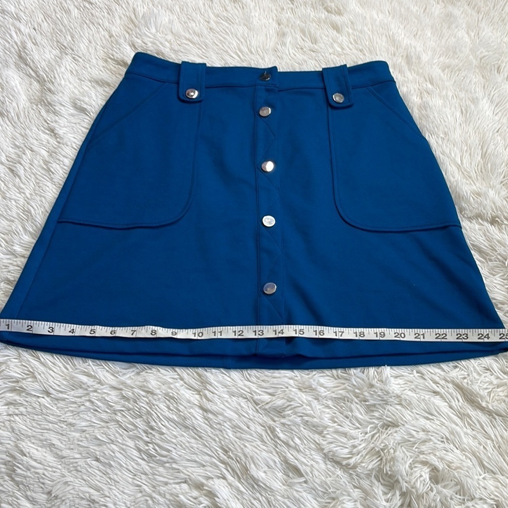 NY & Co 7th Ave Blue Mini Skirt - Picture 4 of 9